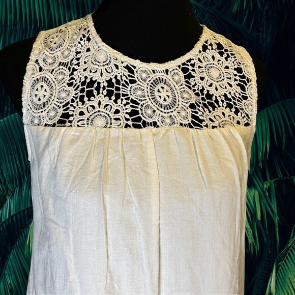 NWT Old Navy Lace Yoke Creme de la creme Shift Dress Size Small 100% Cotton - Picture 4 of 8